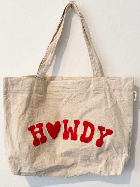 Handbags - NEW‎ Howdy Graphic Print Canvas Shoulder Tote Bag Western Rodeo Country Heart